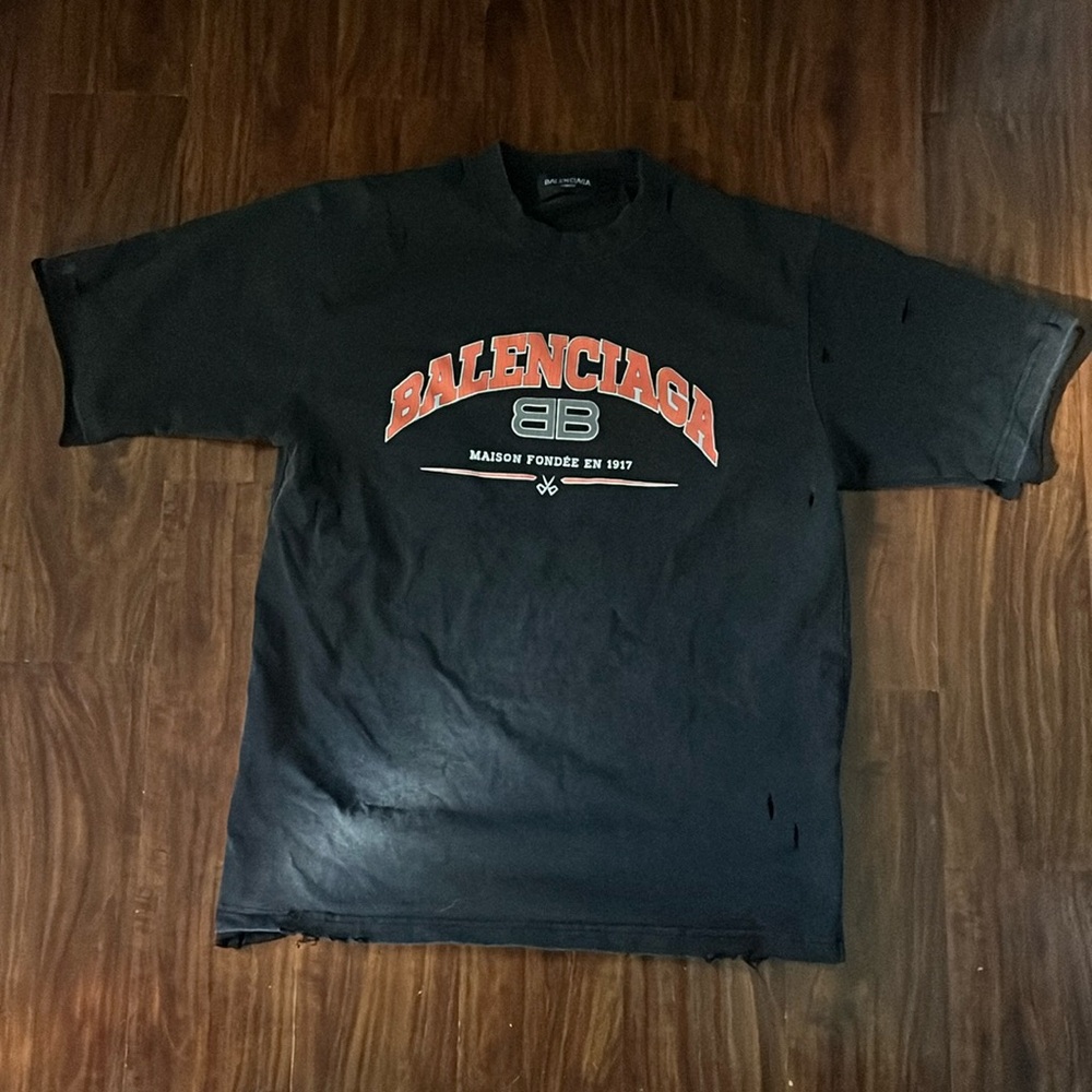 Balenciaga Maison Balenciaga Medium Fit T-Shirt Black/Orange/White
